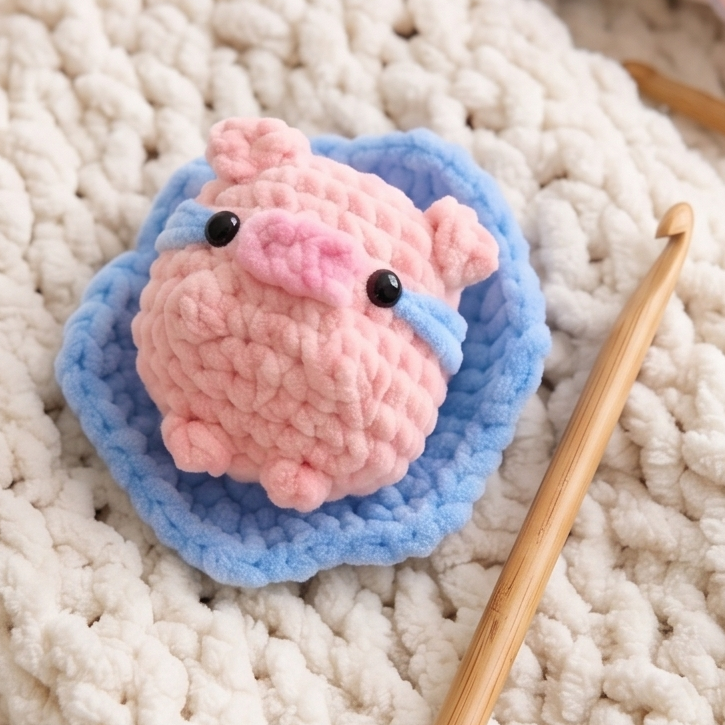 Crying Puddle Pig Amigurumi Crochet Pattern