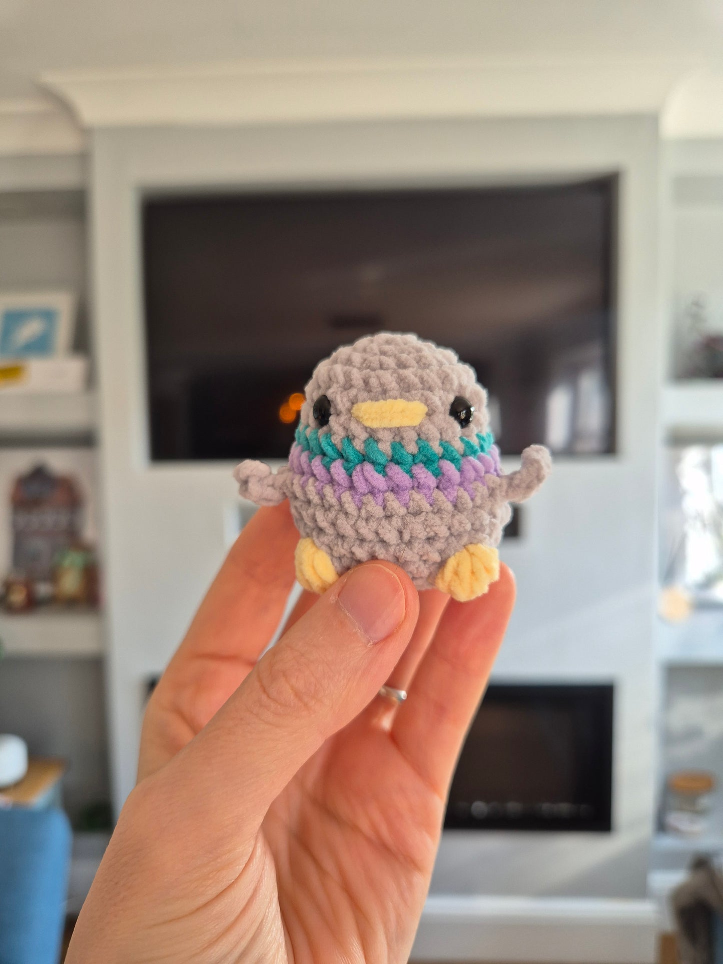 Mini Crochet Bird Keychain
