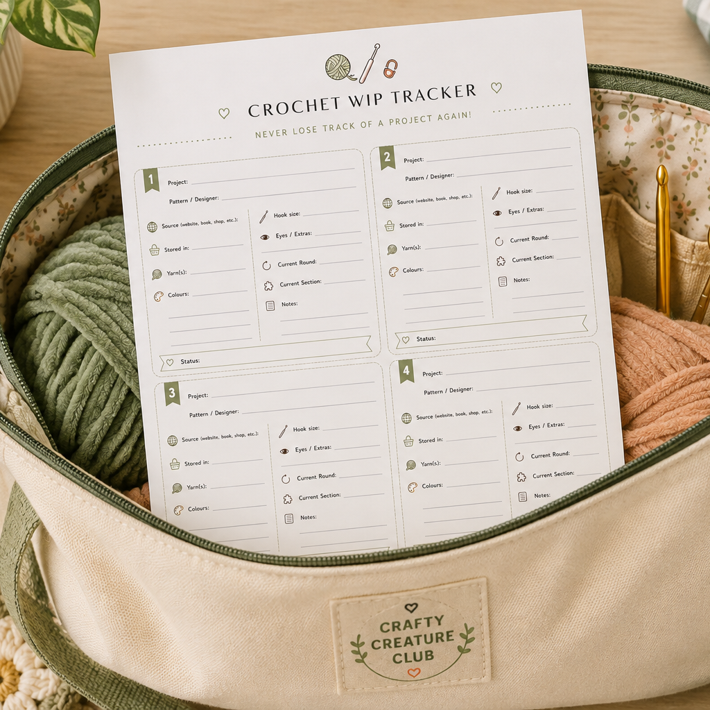 Free Crochet WIP Tracker Printable (PDF)