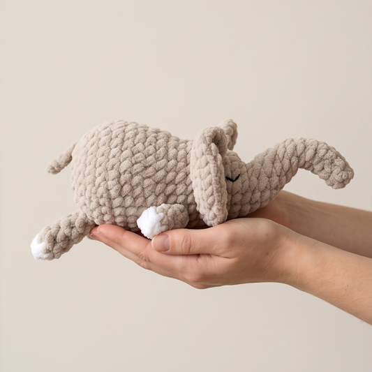 Sleepy Elephant Crochet Pattern - No Sew | Digital PDF Download