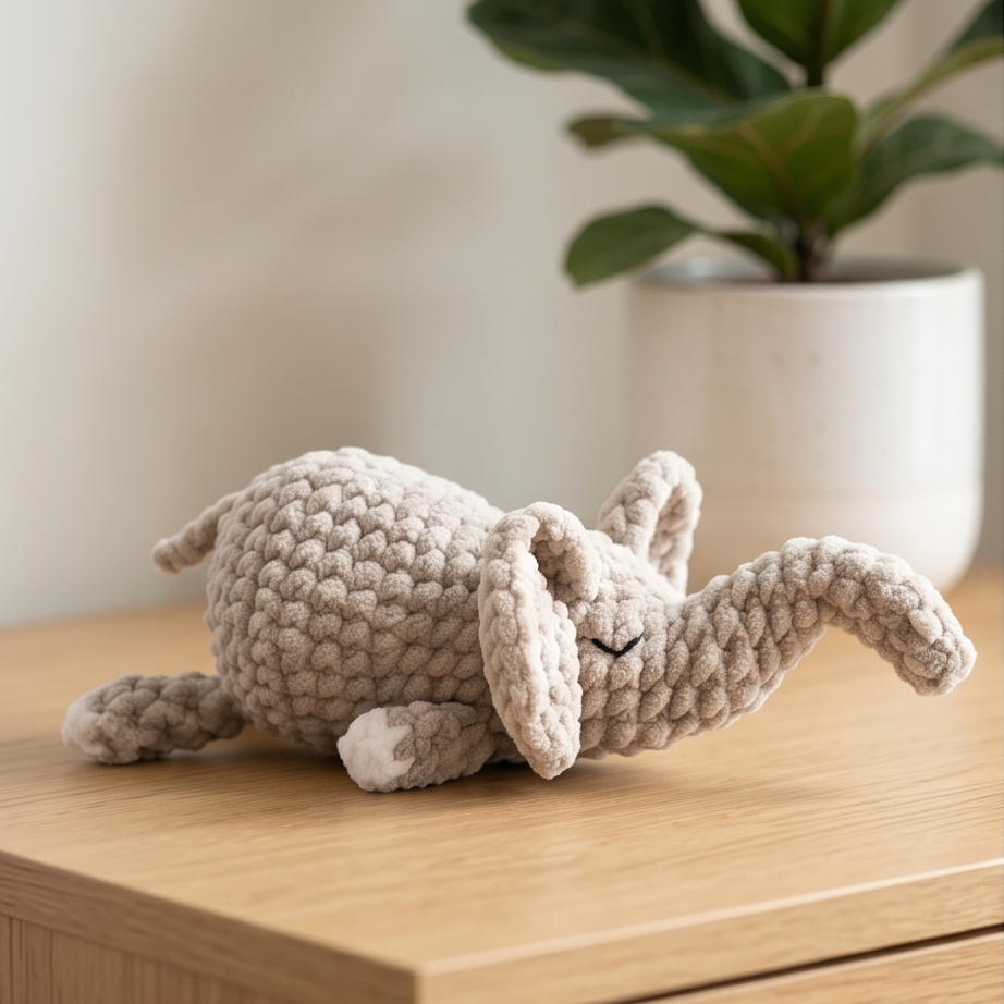 Sleepy Elephant Crochet Pattern - No Sew | Digital PDF Download