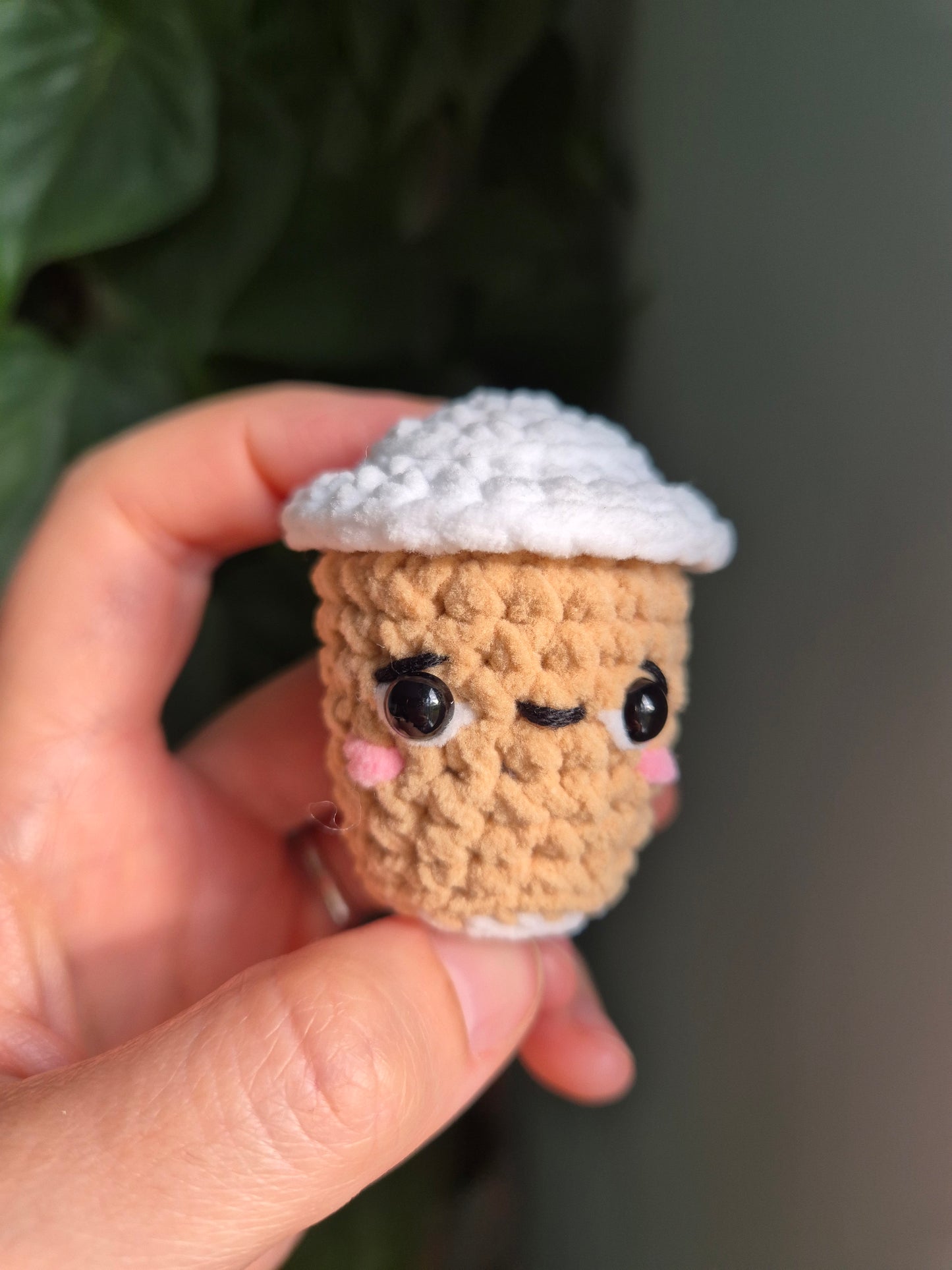Free Kawaii Coffee Cup Keychain Crochet Pattern | Cute Amigurumi Bag Charm