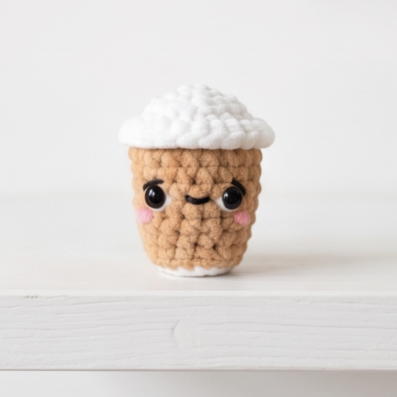 Free Kawaii Coffee Cup Keychain Crochet Pattern | Cute Amigurumi Bag Charm