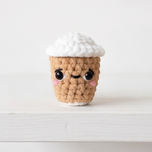Free Kawaii Coffee Cup Keychain Crochet Pattern | Cute Amigurumi Bag Charm