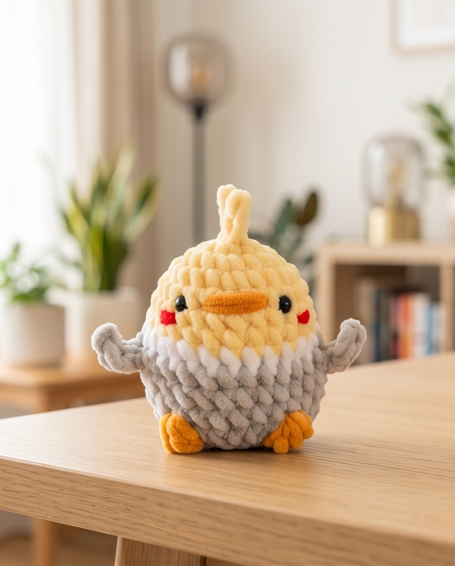Chubby Cockatiel Crochet Pattern - No Sew | Digital PDF Download
