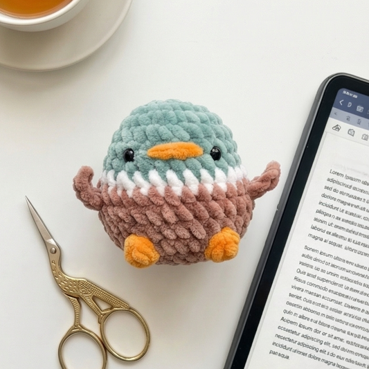 Crochet Mallard Duck Pattern - No Sew | Chubby Amigurumi Digital PDF