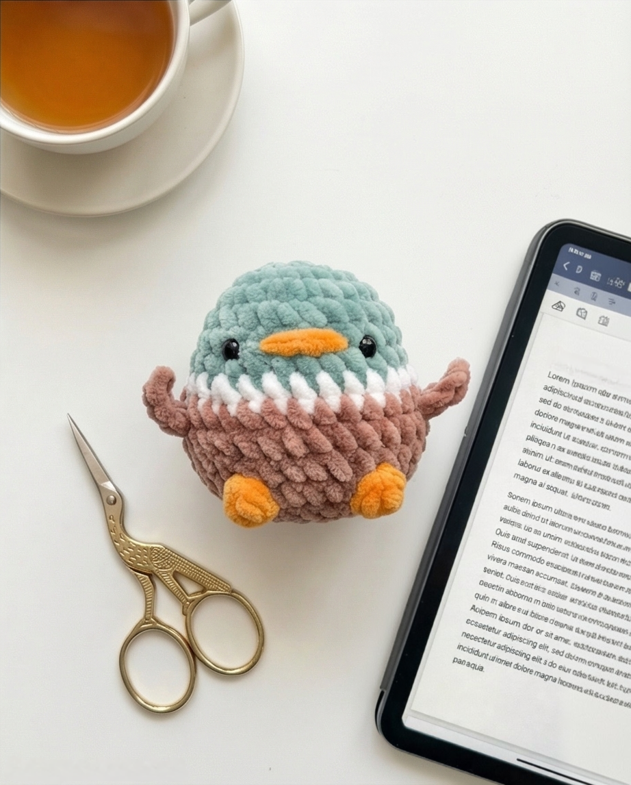 Crochet Mallard Duck Pattern - No Sew | Chubby Amigurumi Digital PDF