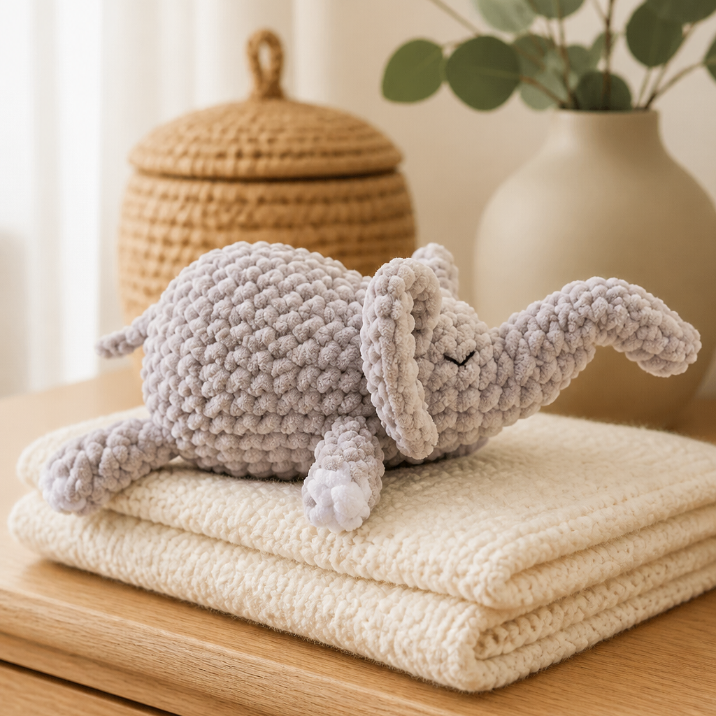 Sleepy Elephant Crochet Pattern - No Sew | Digital PDF Download