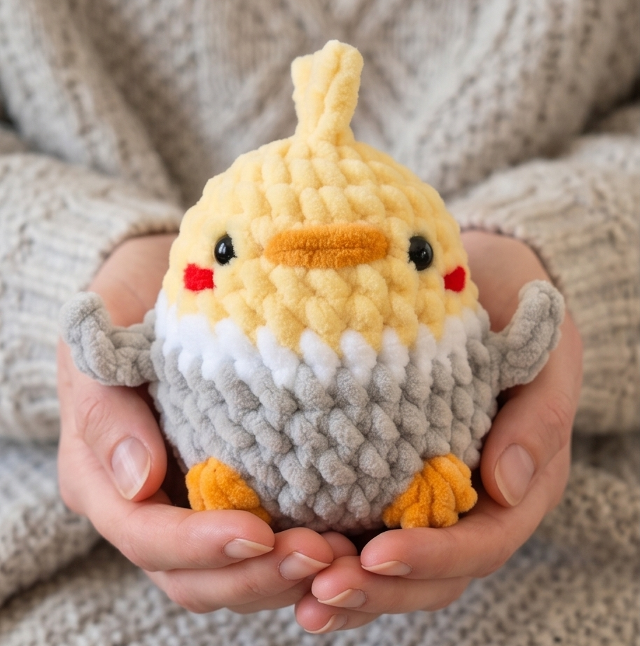 Chubby Cockatiel Crochet Pattern - No Sew | Digital PDF Download