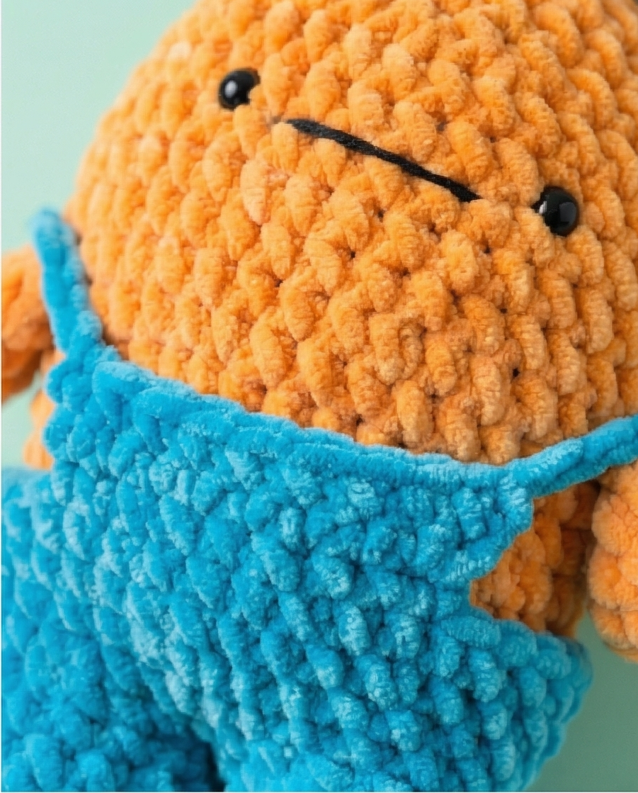 Doug the Carrot Crochet Pattern | Carrot in Dungarees | Amigurumi Digital PDF